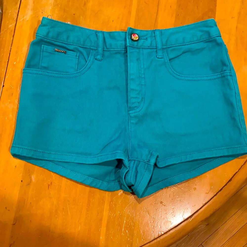 Billabong High Waisted Teal Jean Shorts